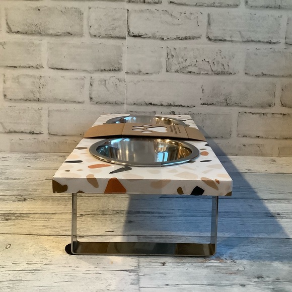 Enamel Terrazzo Print Pet Feeder - Picture 2 of 4